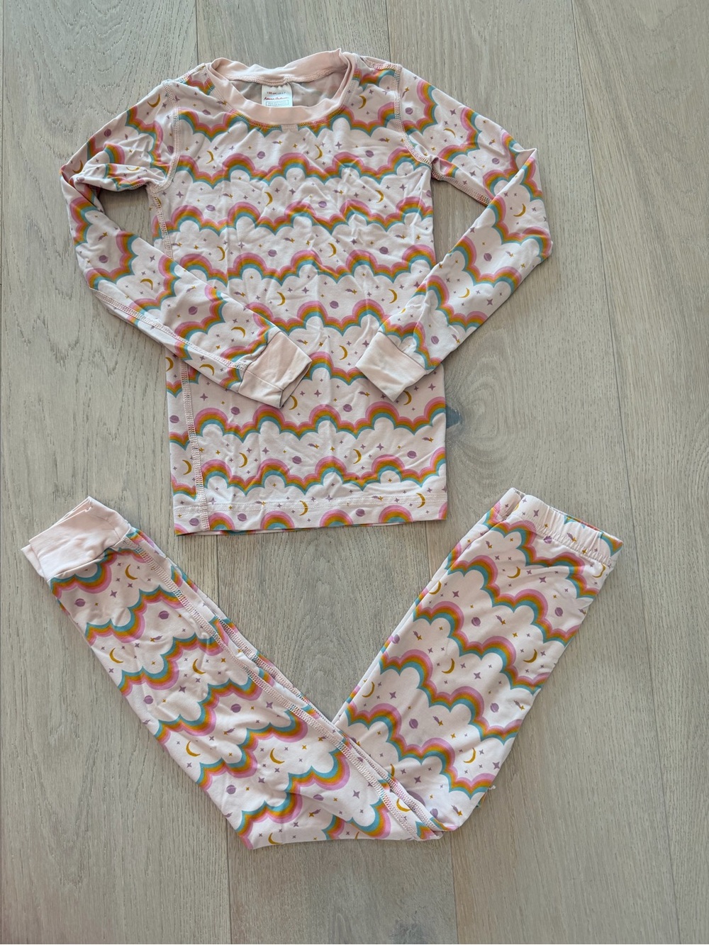 Hanna Andersson Pink Rainbow & Cloud Pajama Set